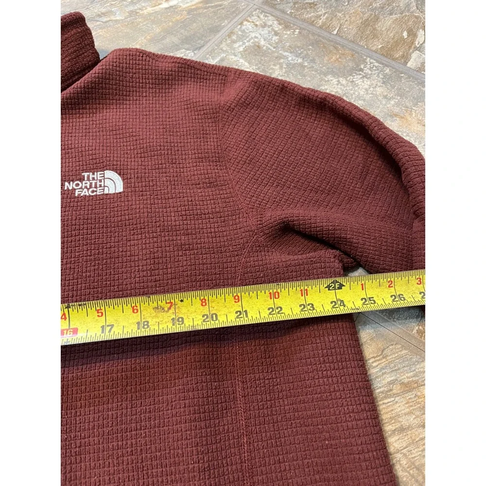 The North Face Pullover Mens XL Burgundy Waffle Grid Fleece 1/4 Zip